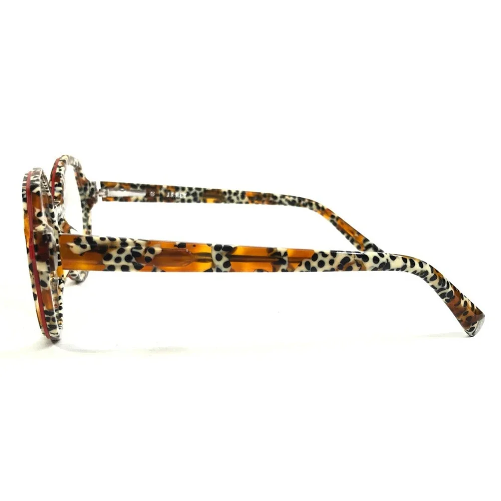 J. F. Rey Eyeglasses Frames JF1543 9460 Brown Orange Cheetah Print 51-18-140